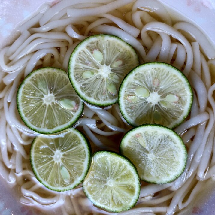 すだちうどん(*´∇`)ﾉ夏は冷やし冬は温うどんで